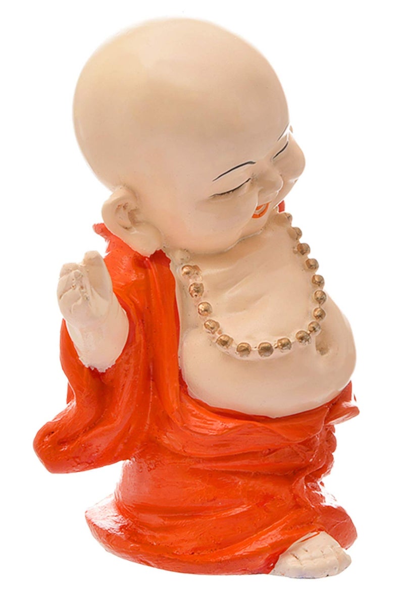 Karigaari India Handcrafted Resin Laughing Buddha Monk Idol Sculpture Showpiece Home Office Decor Feng Shui Wealth Success Prosperity Good Luck Potli Spiritual Gift Positive Energy Figurine - Image 4