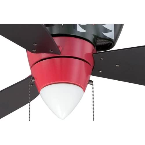 Craftmade Kids Ceiling Fan Boys WB348TS Tiger Shark Warplane With Light, 48-Inch 3 Blade Hugger Ceiling Fan - Image 3