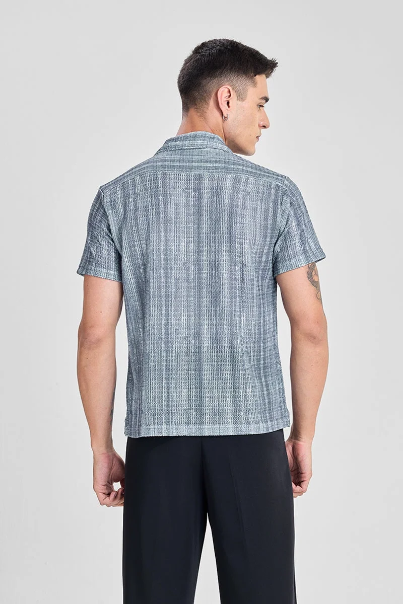 SNITCH Grey Crochet Regular Fit Shirt for Men | Best Price UAE