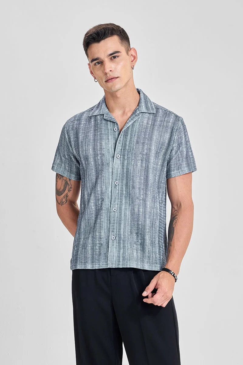 SNITCH Grey Crochet Regular Fit Shirt for Men | Best Price UAE