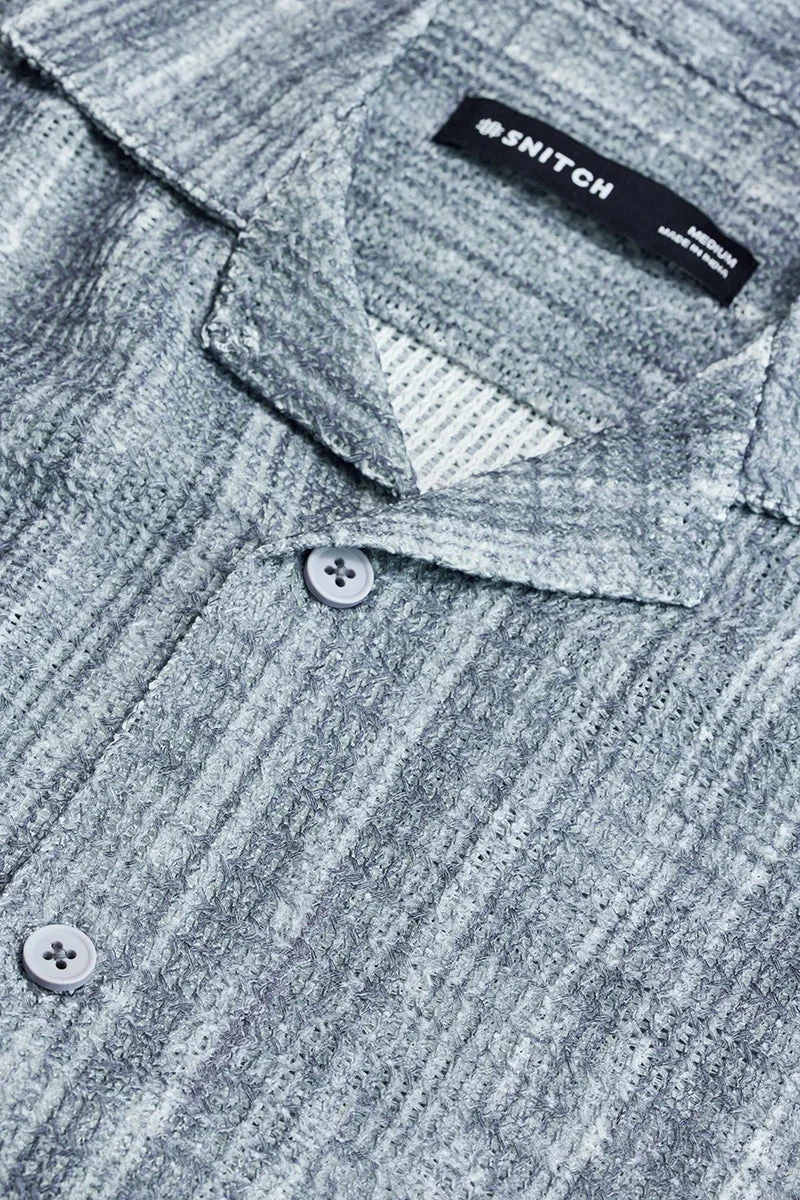 SNITCH Grey Crochet Regular Fit Shirt for Men | Best Price UAE