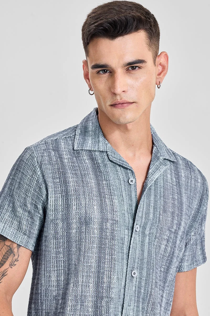 SNITCH Grey Crochet Regular Fit Shirt for Men | Best Price UAE
