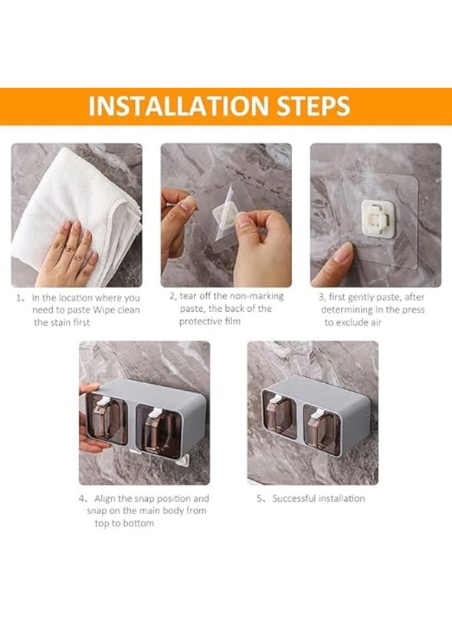 DUNISO علبة توابل 2 قطعة، علبة توابل مع مقبض وملعقة، جرة توابل مثبتة على الحائط مع علبة 4 أقسام، سهلة التنظيف، مقاومة للتآكل، للمطبخ، المنضدة، تخزين الطعام - Image 4