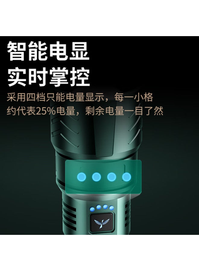 Skyfire Flashlight, Dragon Head Design, High Brightness, Zoomable, Long-range Beam, Ultra-long Battery Life, Rechargeable, For Home And Outdoor Survival Use