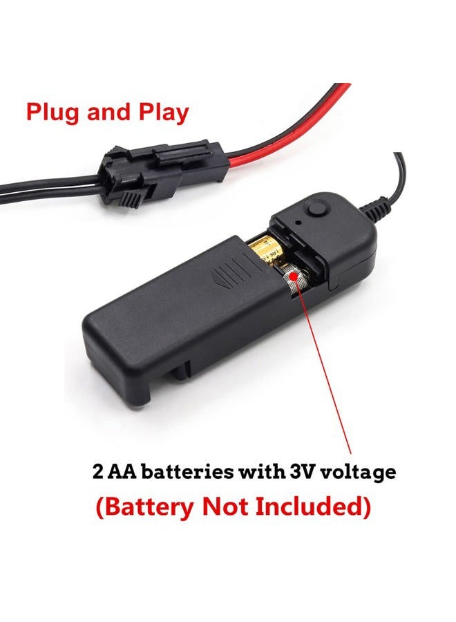 Ourbest Batter-y Box with 2-Pin Male Wire, Replacement powe-r case for EL Wire Extension Cable Line Wire - Image 3