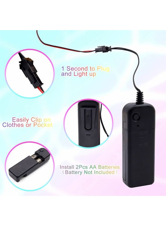 Ourbest Batter-y Box with 2-Pin Male Wire, Replacement powe-r case for EL Wire Extension Cable Line Wire - Image 2