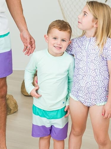 RUGGEDBUTTS BabyToddler Boys Long Sleeve Rash Guard Swim Shirt wUPF 50 Mint 3T - Image 3