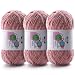 DAERBOF 3 Skeins Soft Fluffy Velvet Yarn Chenille Chunky Yarn for Hand Knitting and Crocheting DIY Craft Amigurumi Crochet Yarns31968yds 335oz Peach Pink - Image 2