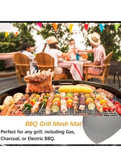 CMGTYYD 5 PCS BBQ Grill Mesh Mat Set, Non-stick BBQ Grilling Sheet Liners Portable Extreme Heat Resistance Barbecue Rack Pad, Easy To Clean,Reusable Outdoor Barbecue Accessories for Meat/Vegetable-Black  - Image 2