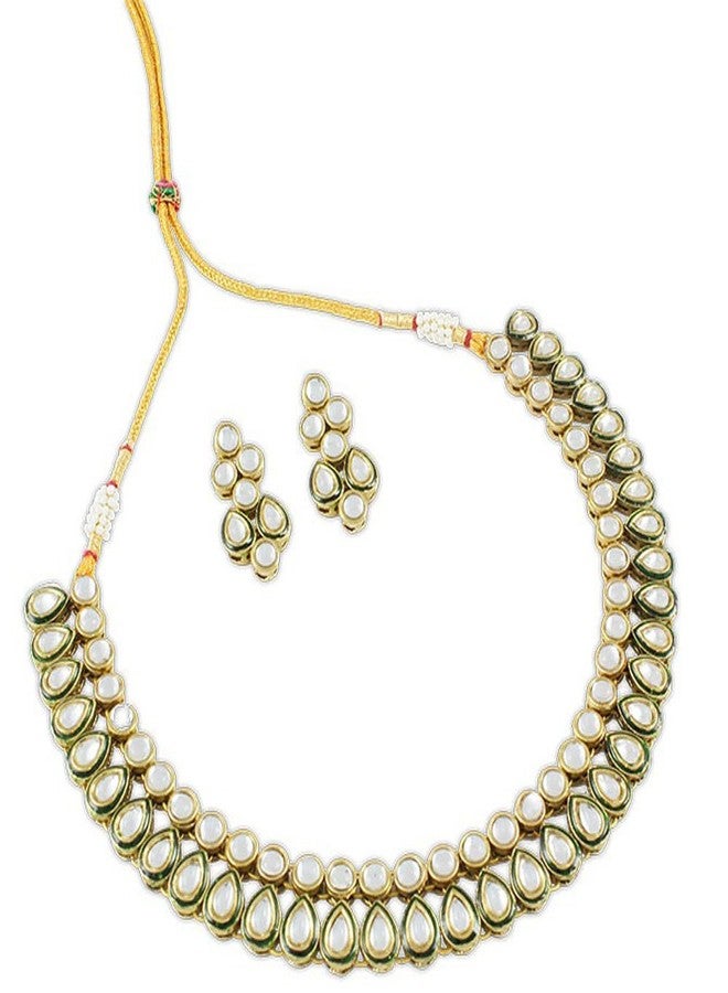 Karatcart Women's Traditional Kundan Jewellery Set White - Image 1