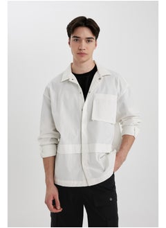 Man Oversize Fit Woven Long Sleeve Shirt