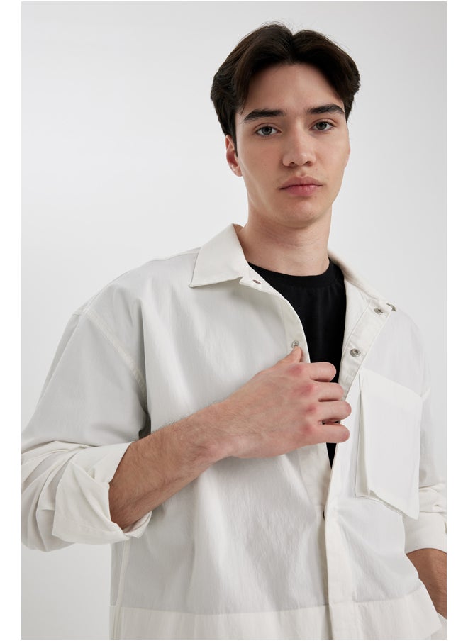 DeFacto - Man Oversize Fit Woven Long Sleeve Shirt - Image 1