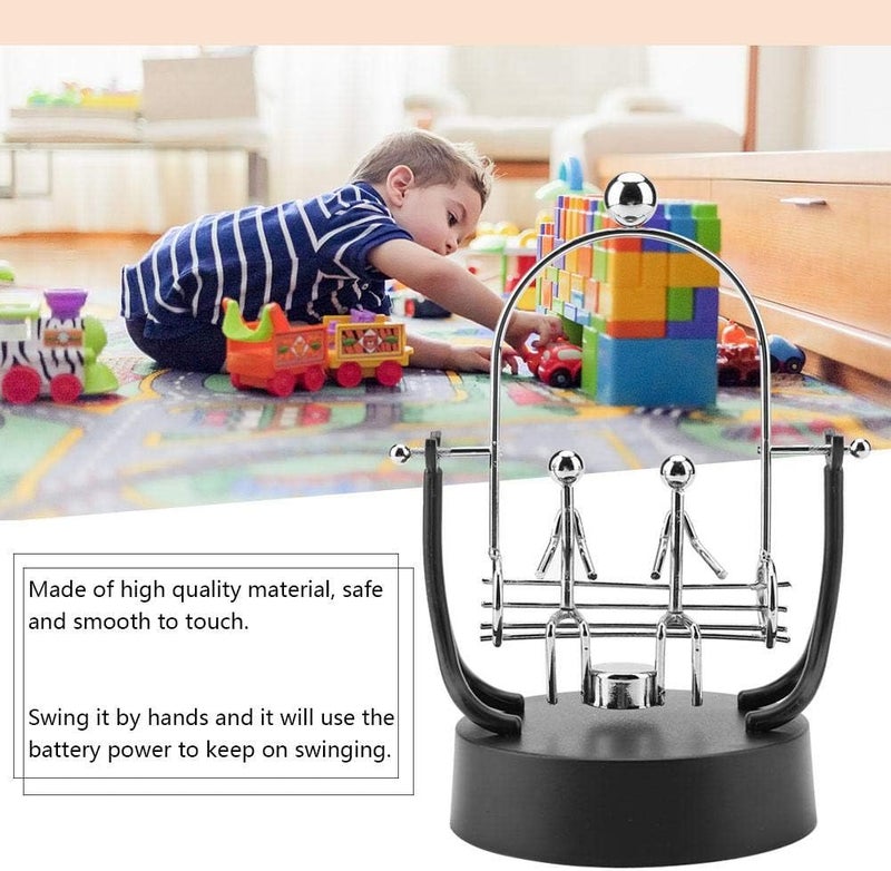 كلاراكو جهاز اهتزاز واهتزاز إلكتروني من كلاركو، نموذج حركة دائمة، لعبة مكتبية، فن حركي متأرجح، حرفة، ديكور، أراجيح فولاذية، منحوتات، توازن، ستانلس ستيل (#D301) - Image 1