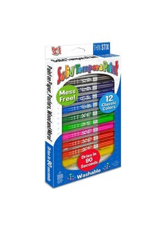The Pencil Grip Kwik Stix Solid Tempera Paints Thin Stix Paint Pens Super Quick Drying 12 Classic Colors For Children 12 Pack Tpg608  - Image 2