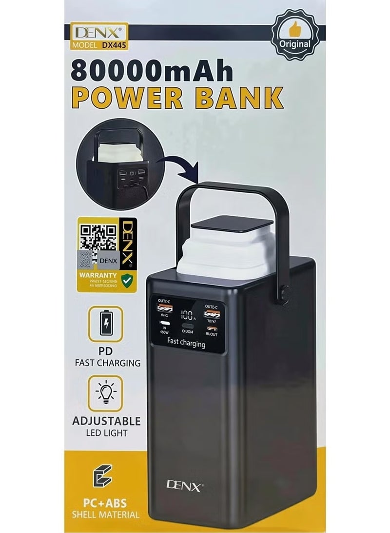 دينكس باور بانك DENX DX445 سعة 80000mAh شحن سريع PD مع 4 كابلات - Image 4
