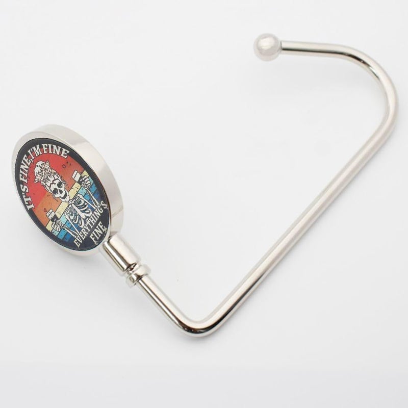ROFLYER Purse Hook Hanger for Table Bar Long Handbag Hanger Bag Hanger with Velvet Pouch (I'm Fine) - Image 2