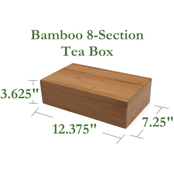 ليبر أنترناشونال صندوق شاي من خشب الخيزران مع 8 أقسام 1238 × 738 × 335 - Image 2