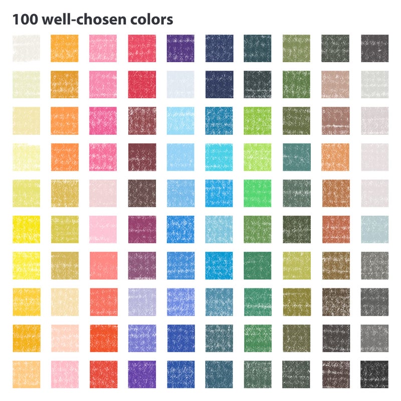 COLOUR BLOCK 100 Colored Soft Pastel Set – Chalk Pastels for Artists, Blending & Drawing, Professional & Student Art Supplies, Vibrant Colors in a Wooden Case for Sketching, Coloring & Shading - Image 4