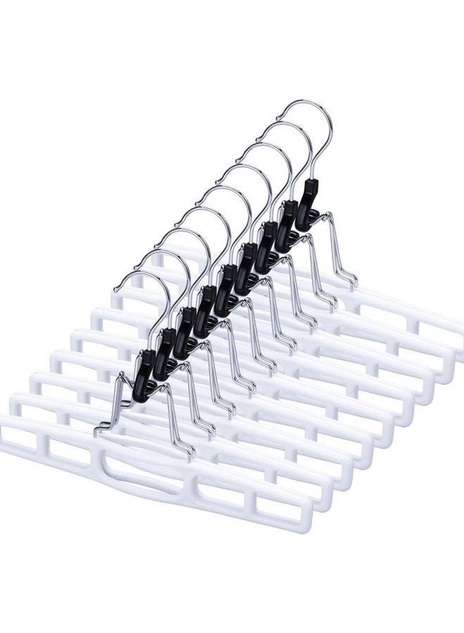 AMKUFO 12 Pack Pants-Hangers Skirt-Hangers, Plastic Pant-Hangers-for-Women Men, Pants-Hangers-Space-Saving, Clamp Hangers-for-Pants Jeans Shorts Tie Belt - Image 1