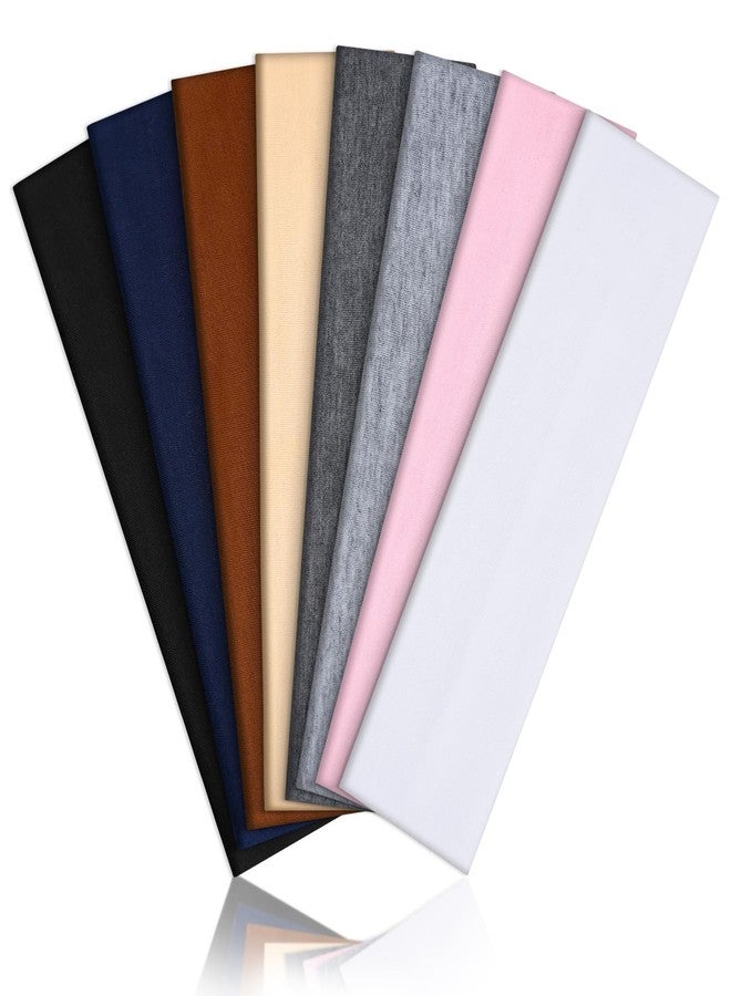 Tyfthui 8 Pack Headbands for Women, Elastic Soft Hair Bands Non Slip Women's Fashion Headbands for Daily Workout Yoga Running (Multicolor) - Image 1