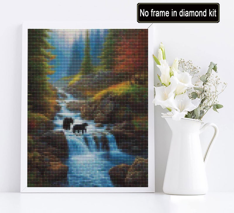 Diymood 5D Diamond Painting Landscape, Paint with Diamonds DIY Diamond Art Forest Woods Streams, Diymood Painting by Number Kits Full Drill Rhinestone for Home Wall Decor 12x16inch - Image 2