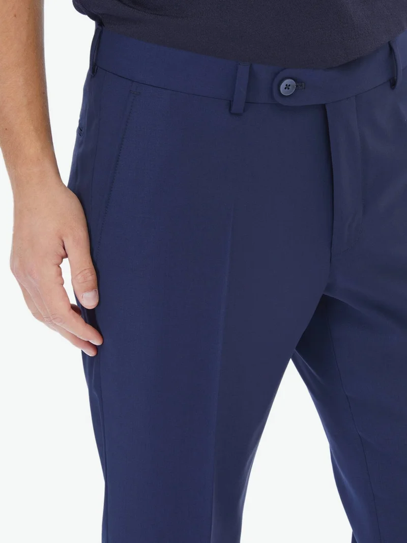 كيب Saks Plain Woven Fitted Fit Classic Wool Blend Trousers