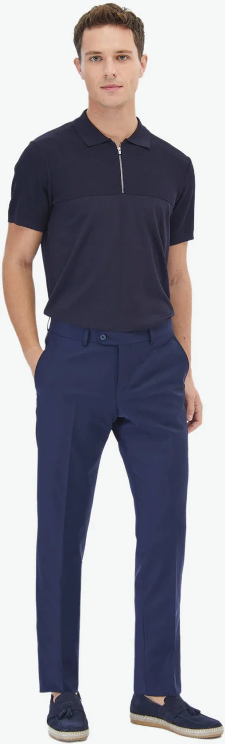 كيب Saks Plain Woven Fitted Fit Classic Wool Blend Trousers