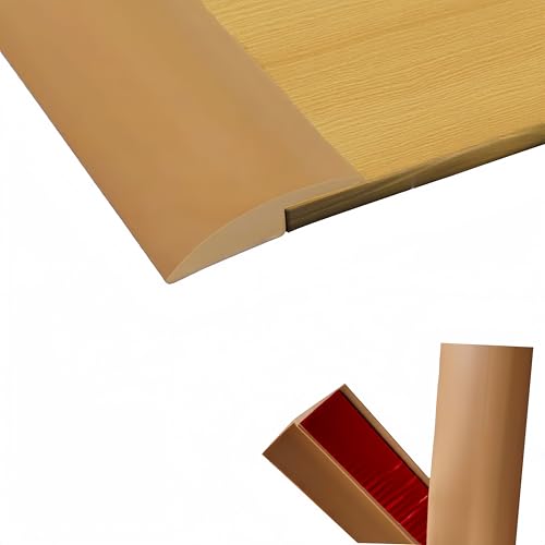 LLZHYA Floor Rubber Transition Strip Self Adhesive Carpet to Tile Transition Strip Edging Trim Strip for Threshold Transitions with a Height Less Than 5 mm/0.2in (Tawny Brown, 6.56FT) - Image 1