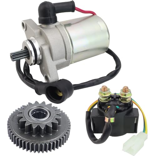STABSOLI Starter Motor & Gear & Relay for Can-Am DS70 DS90 DS90 X 2008-2023, DS70 DS90 DS90 X MINI 2014-2015, MINI DS70 DS90 X 4T 2008, V31200DGF020LL V31200DGF000 - Image 1
