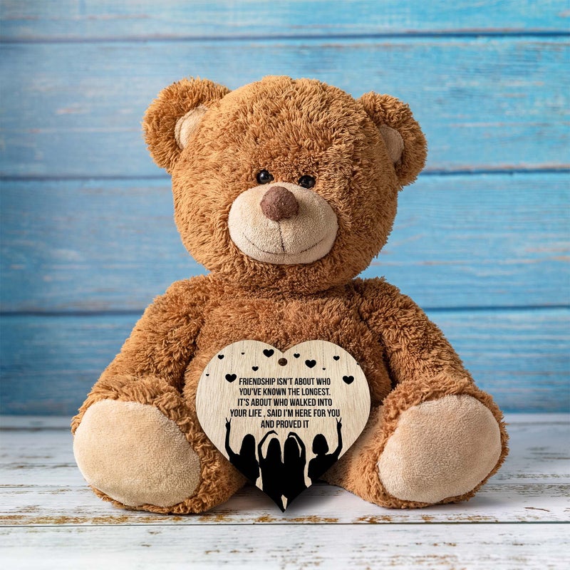Stuff4 الصداقة لا تتعلق بمن عرفت أطول هدايا الصداقة معلقة لافتة القلب الخشبية اللوحة الخشبية الخشبية الخشبية الخاصة بالهدايا الخاصة بوحدات عيد الميلاد أمهات عيد الميلاد مع اقتباسات أفضل هدايا صديقها - Image 4