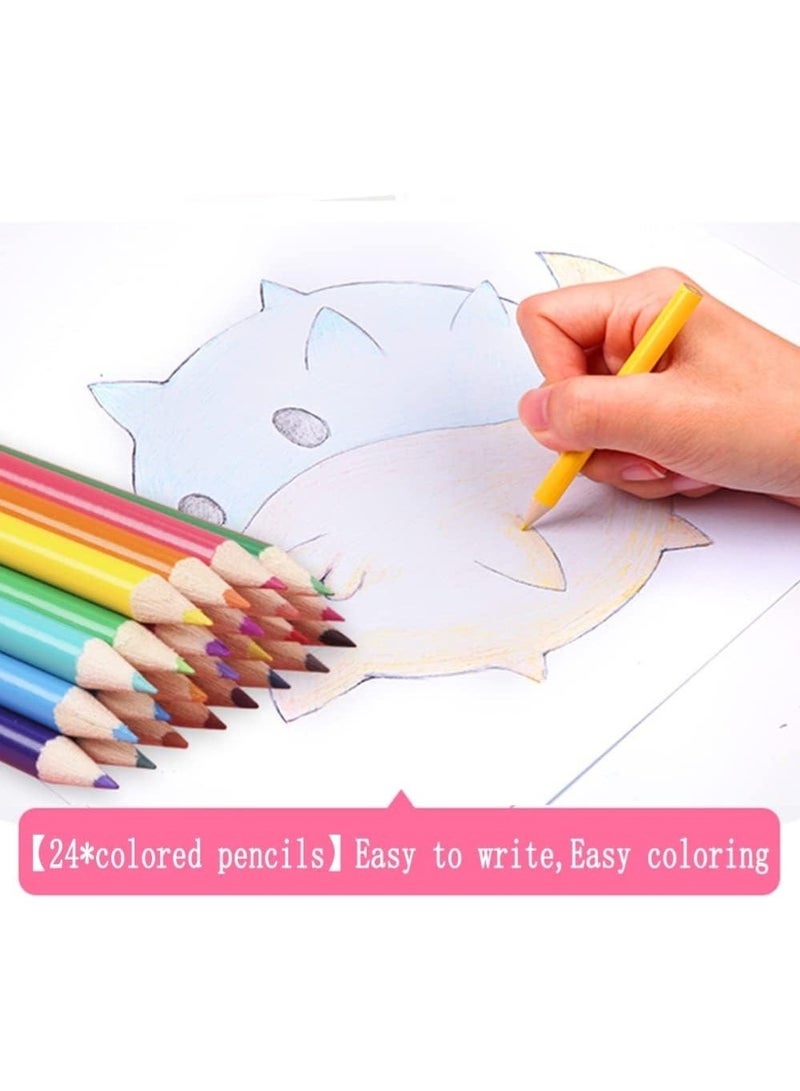 ZedPlay 208 Pcs Deluxe Art Supplies Kit for Kids & Teens (Pink) Portable Drawing Set with Trifold Easel Case Includes Oil Pastels, Crayons, Colored Pencils, Markers & Coloring Book Perfect Gift for Girls & Boys - Image 5