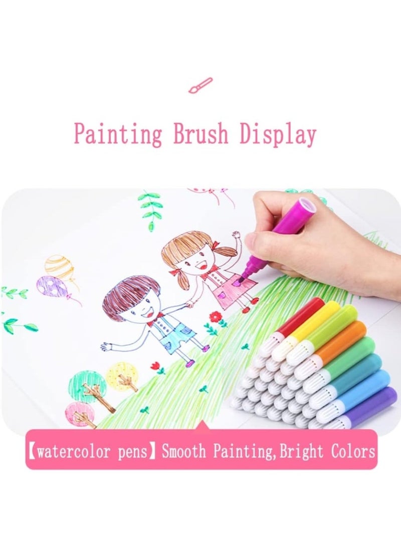 ZedPlay 208 Pcs Deluxe Art Supplies Kit for Kids & Teens (Pink) Portable Drawing Set with Trifold Easel Case Includes Oil Pastels, Crayons, Colored Pencils, Markers & Coloring Book Perfect Gift for Girls & Boys - Image 3