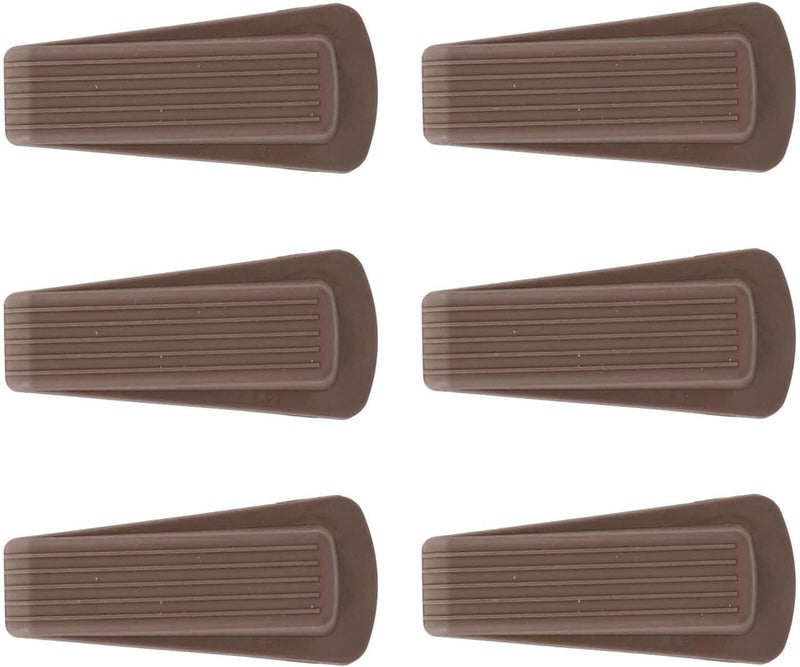 klarako Door Stoppers Stackable Door Stops for Wedge Doorstops Colored Door Stop Wedges 1.2In for 6Pcs Door Jammers Door Blockers Door Stops (Brown) - Image 2