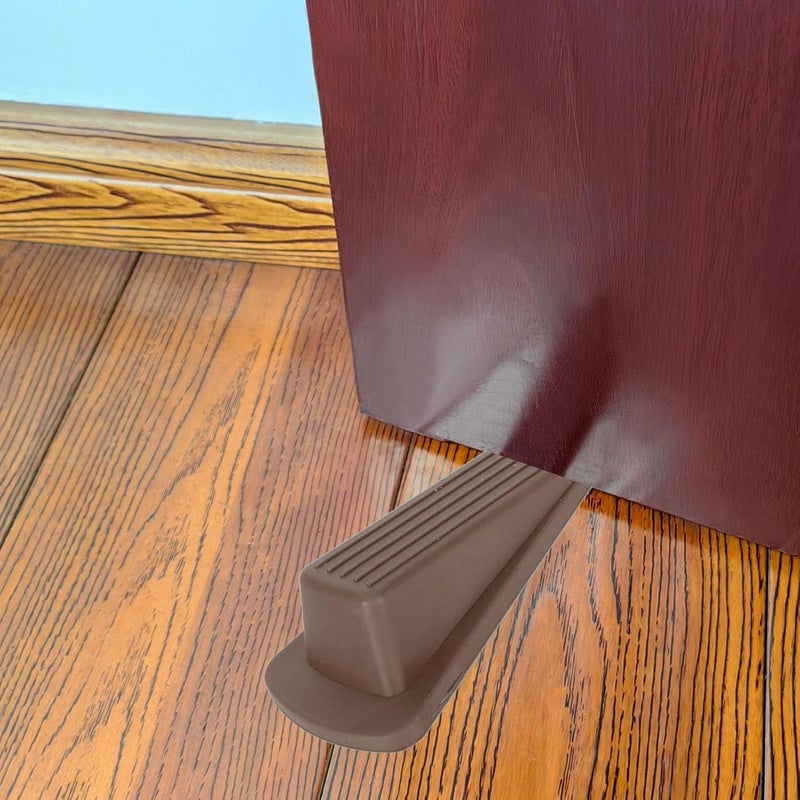klarako Door Stoppers Stackable Door Stops for Wedge Doorstops Colored Door Stop Wedges 1.2In for 6Pcs Door Jammers Door Blockers Door Stops (Brown) - Image 3