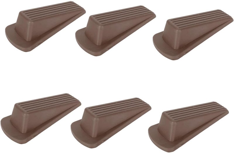klarako Door Stoppers Stackable Door Stops for Wedge Doorstops Colored Door Stop Wedges 1.2In for 6Pcs Door Jammers Door Blockers Door Stops (Brown) - Image 1