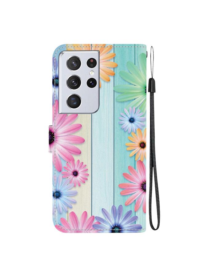 S-TOP Case For Samsung Galaxy S21 Ultra 5G Crystal Texture Colored Drawing Leather Phone Case - Image 3