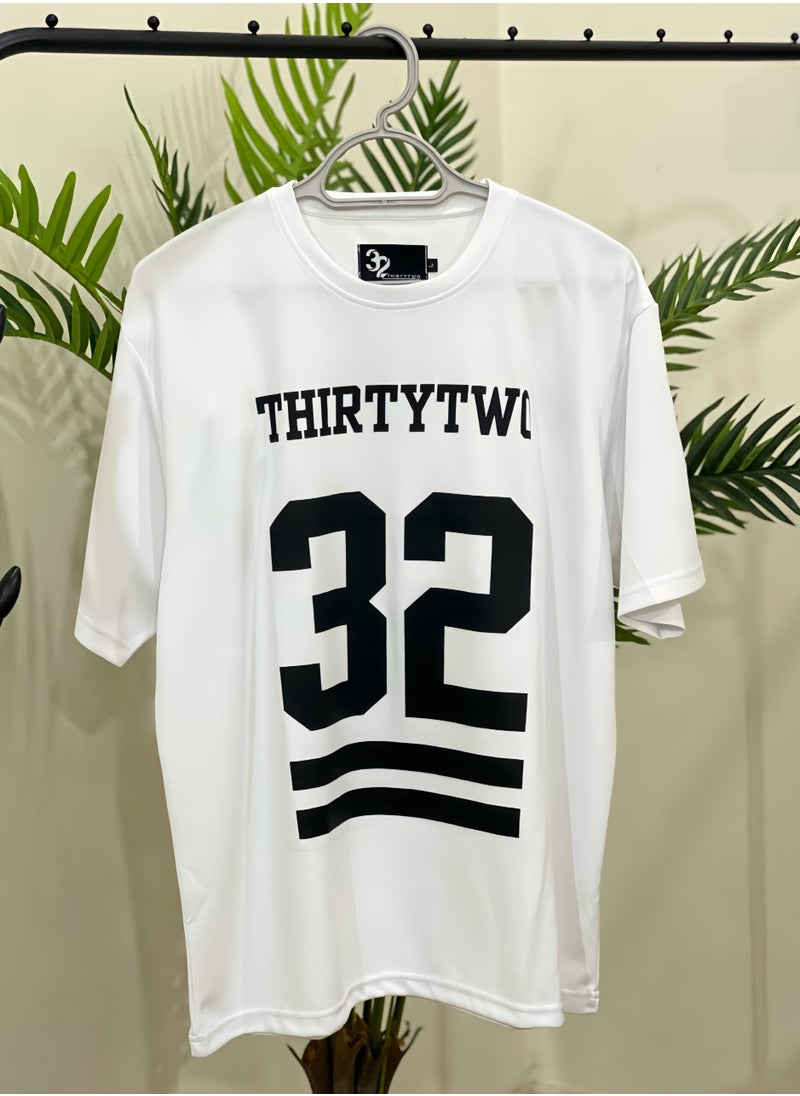 THIRTYTWO Mens Workout Sport Shirts Dry Fit, Mens Running Shirt Athletic Shirts Moisture Wicking Crew Neck Gym T-Shirts Short Sleeve WHITE  - Image 1