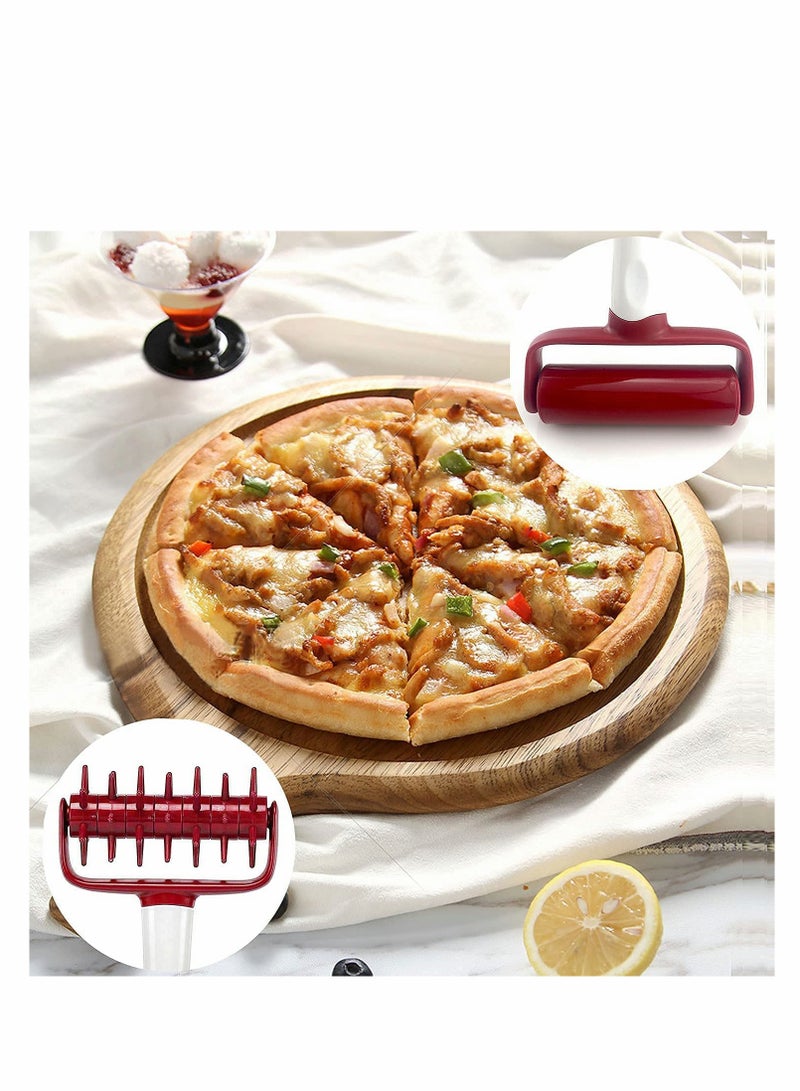 SYOSI 2 Pieces Pizza Dough Roller and Docker Set, Pastry Pizza Pie Roller Rolling Pins and Time-Saver Pizza Dough Docker - Image 4