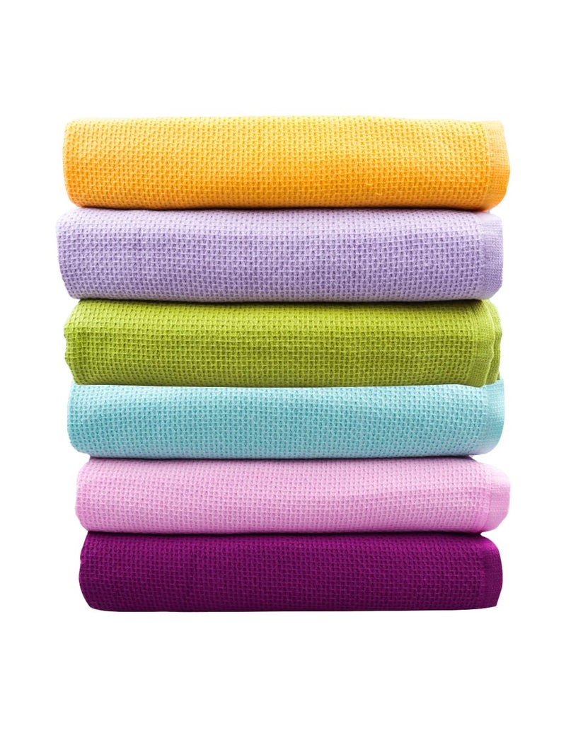 RAMRAJ COTTON رامراج منشفة يد مخزنة عبوة من 6 ألوان متعددة مقاس واحد - Image 1