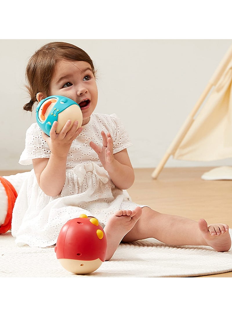 SYOSI Roly Poly Baby Toys 6 to 12 Months,tummy Time Toys Musical Wobbler Toy,tumbler Early Education Toys,tinkling Sound Newborn Gift for 0 6 Months,12 18 Months Old Baby for Infant Boy Girl Gifts Red  - Image 3