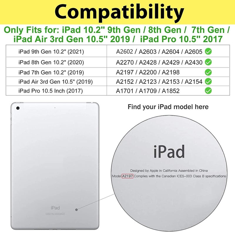 Procases Kids Case For Ipad 10.2 9Th 2021/10.2 8Th 2020/7Th 2019/Ipad Air 10.5 3Rd Gen/Ipad Pro 10.5, Durable Shockproof Light Weight Protective Cover With Rotatable Kickstand And Grip -Magenta - Image 2