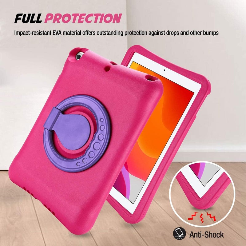 Procases Kids Case For Ipad 10.2 9Th 2021/10.2 8Th 2020/7Th 2019/Ipad Air 10.5 3Rd Gen/Ipad Pro 10.5, Durable Shockproof Light Weight Protective Cover With Rotatable Kickstand And Grip -Magenta - Image 3