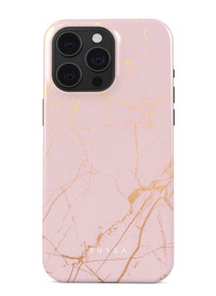 BURGA iPhone 15 Pro Case, 2 Piece Hard Shell + TPU Silicone Interior, Shock Absorption, All Port Accessible, Raised Bezel For Screen & Camera Protection, Never Fading HQ Print, Peachy Gold  - Image 1