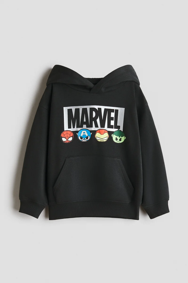 H&M Printed brushed-inside hoodie