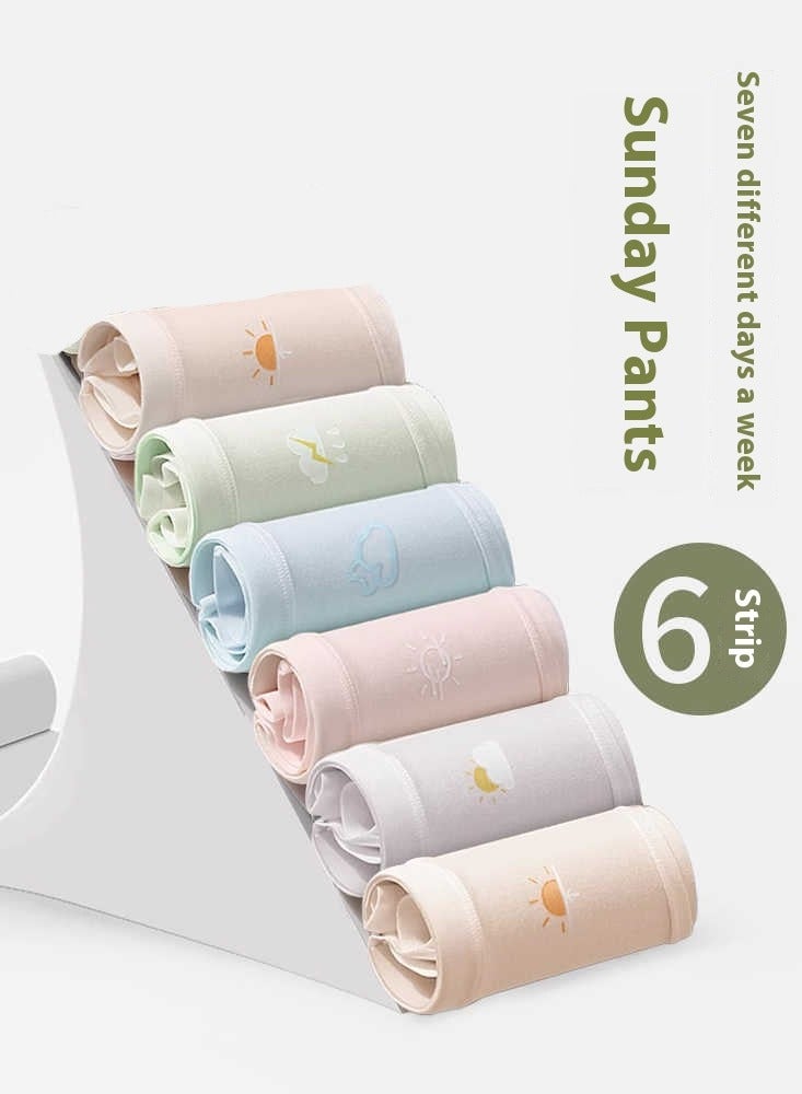 6-Piece Cotton Bikini Breathable Panties Low Waist Fashionable Ladies Panties