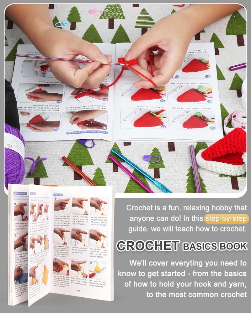 Aeelike Crochet Kit for Beginners Young and Old, First Crochet Kit for Adults Include 23pcs Crochet Hooks, 655 Yards Yarn Set for Crocheting, Instruction, Bag, Crochet Accessories and Supplies, Grey - Image 2