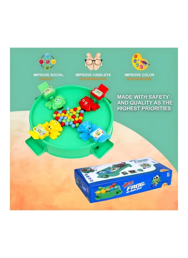 Manos Manos Hungry Frog Indoor Family Game, 4 Player Interactive Frog Eat Beans Game for Kids Toy for Kids Pack of 1  - Image 4