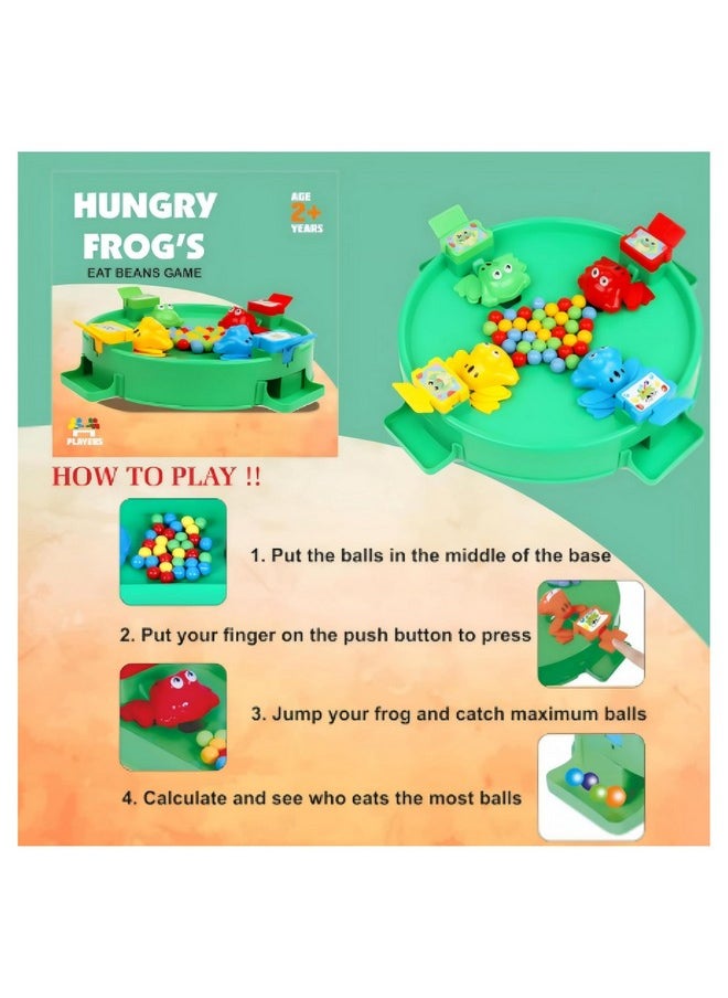Manos Manos Hungry Frog Indoor Family Game, 4 Player Interactive Frog Eat Beans Game for Kids Toy for Kids Pack of 1  - Image 3