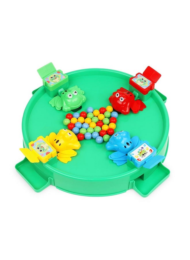 Manos Manos Hungry Frog Indoor Family Game, 4 Player Interactive Frog Eat Beans Game for Kids Toy for Kids Pack of 1  - Image 1