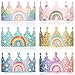 Kathfly Rainbow Birthday Party Hats Crown Headbands for Kids Birthday Event Rainbow Theme Party Supplies12 PackCute Style - Image 3